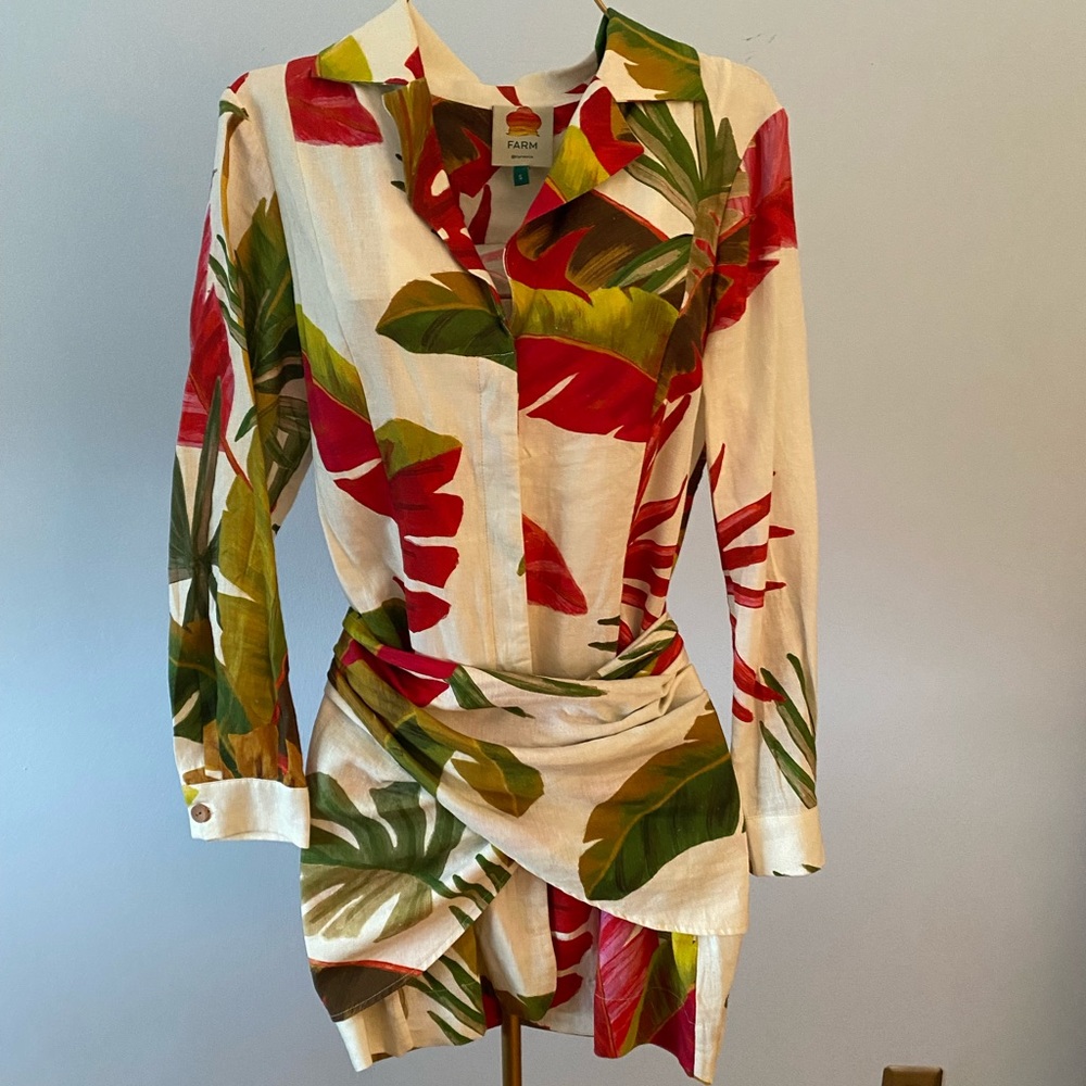 White Spring Forest Mini dress